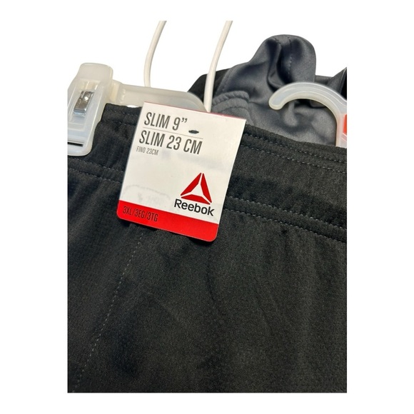 Reebok Men’s Athletic Training Shorts 3XL Black Gray Gym Drawstring Pockets - Picture 4 of 6